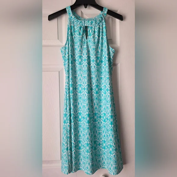 NWOT Jude Connally Turquoise/White Sleeveless Patterned Dress Size S - Picture 2 of 11